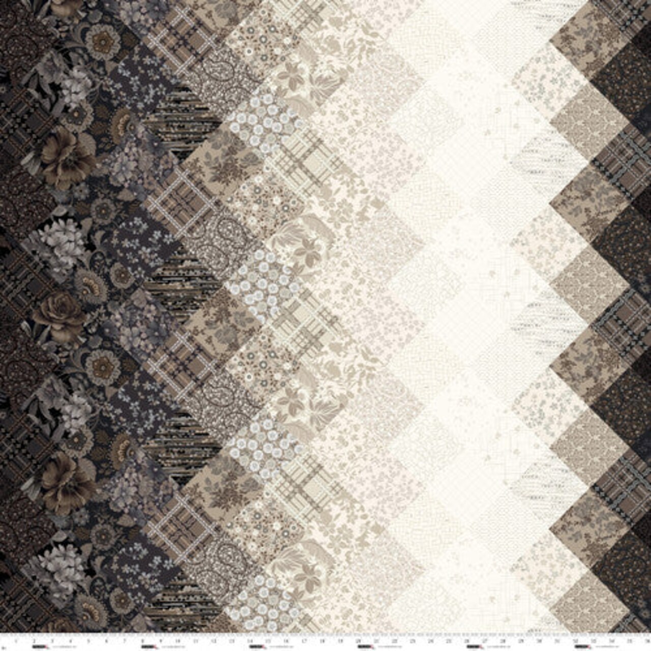 Fabric Studio E Cappuccino 18" Cheater Quilt Field of Seams: Bittersweet by the Quarter Yard 8552-35